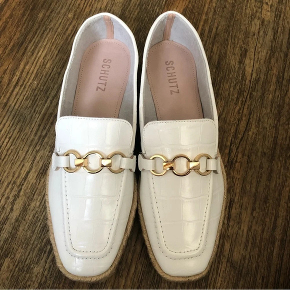 NIB Schutz White Patti Loafers Size 6.5 - Picture 10 of 11